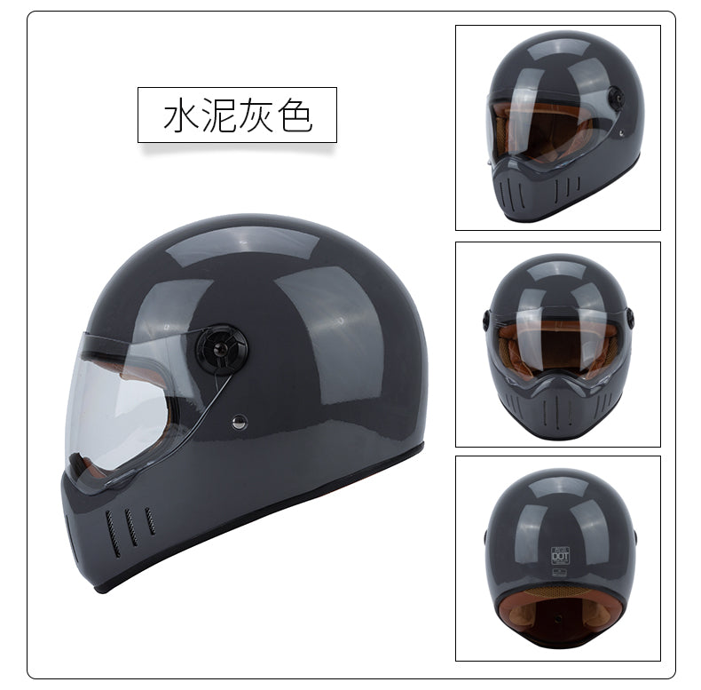 Full Coverage Retro Motorcycle Helmet Cruiser Bike Full-Face All-Season Racing