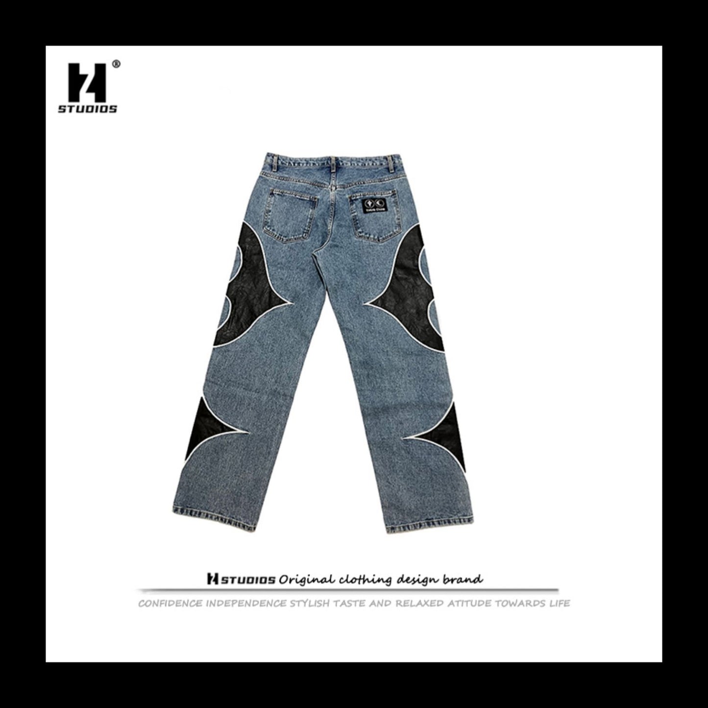 Thug Club Vintage Washed Crescent Patchwork Jeans Henry Lau ASAP Rocky Edition