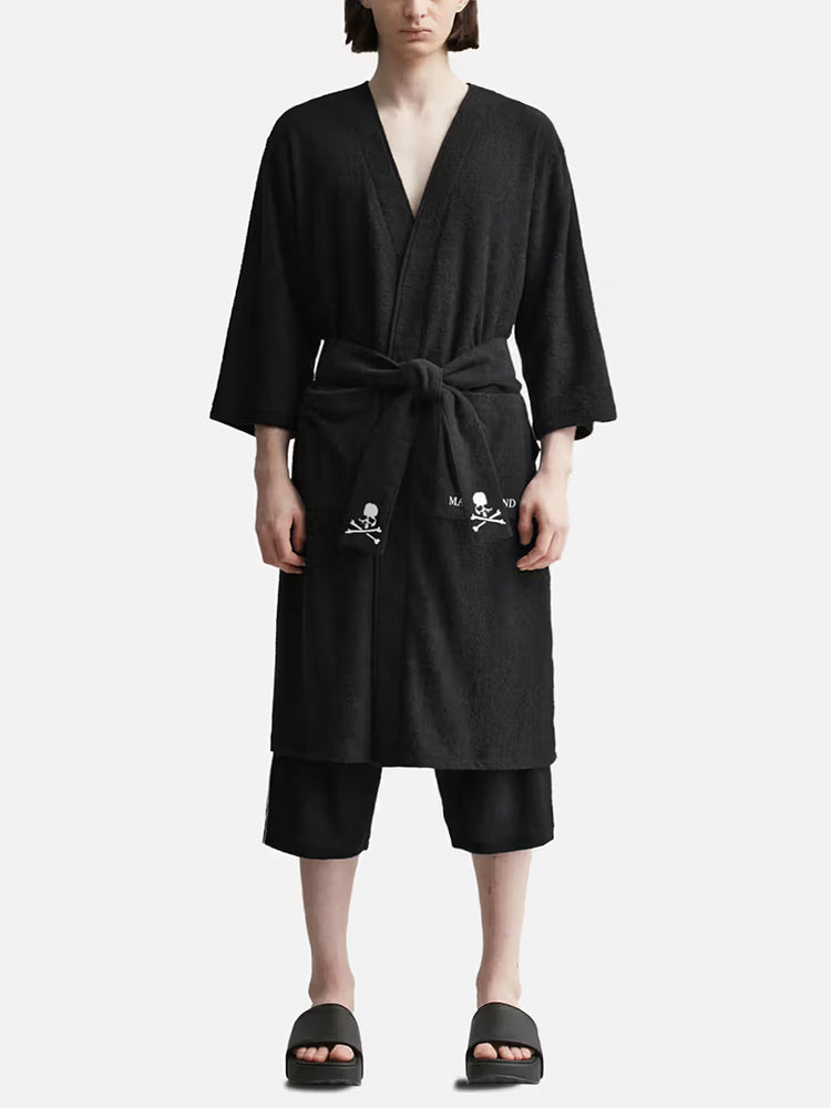 Mastermind Skull Embroidered Cotton Bathrobe - MMJ Unisex Long Absorbent Robe