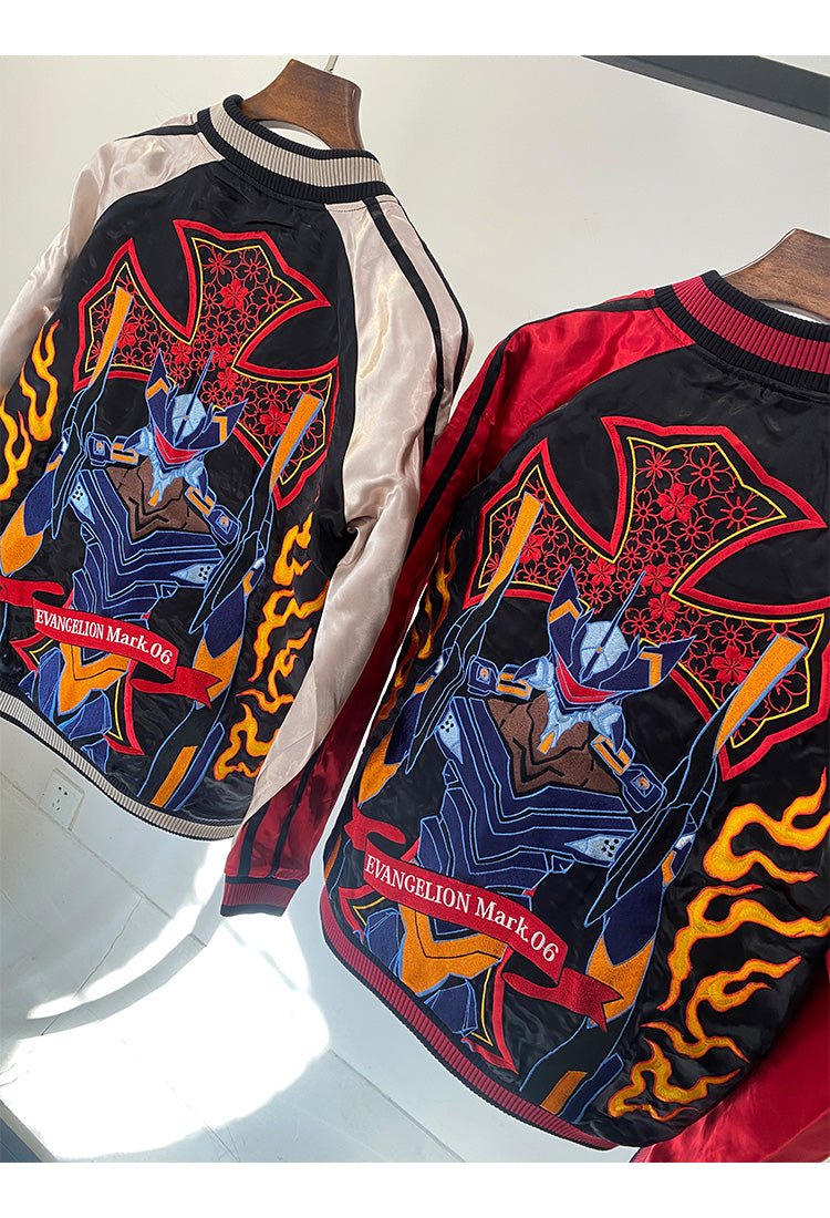 EVA Collaboration Rei Ayanami & Kaworu Nagisa Yokosuka Embroidered Reversible Jacket