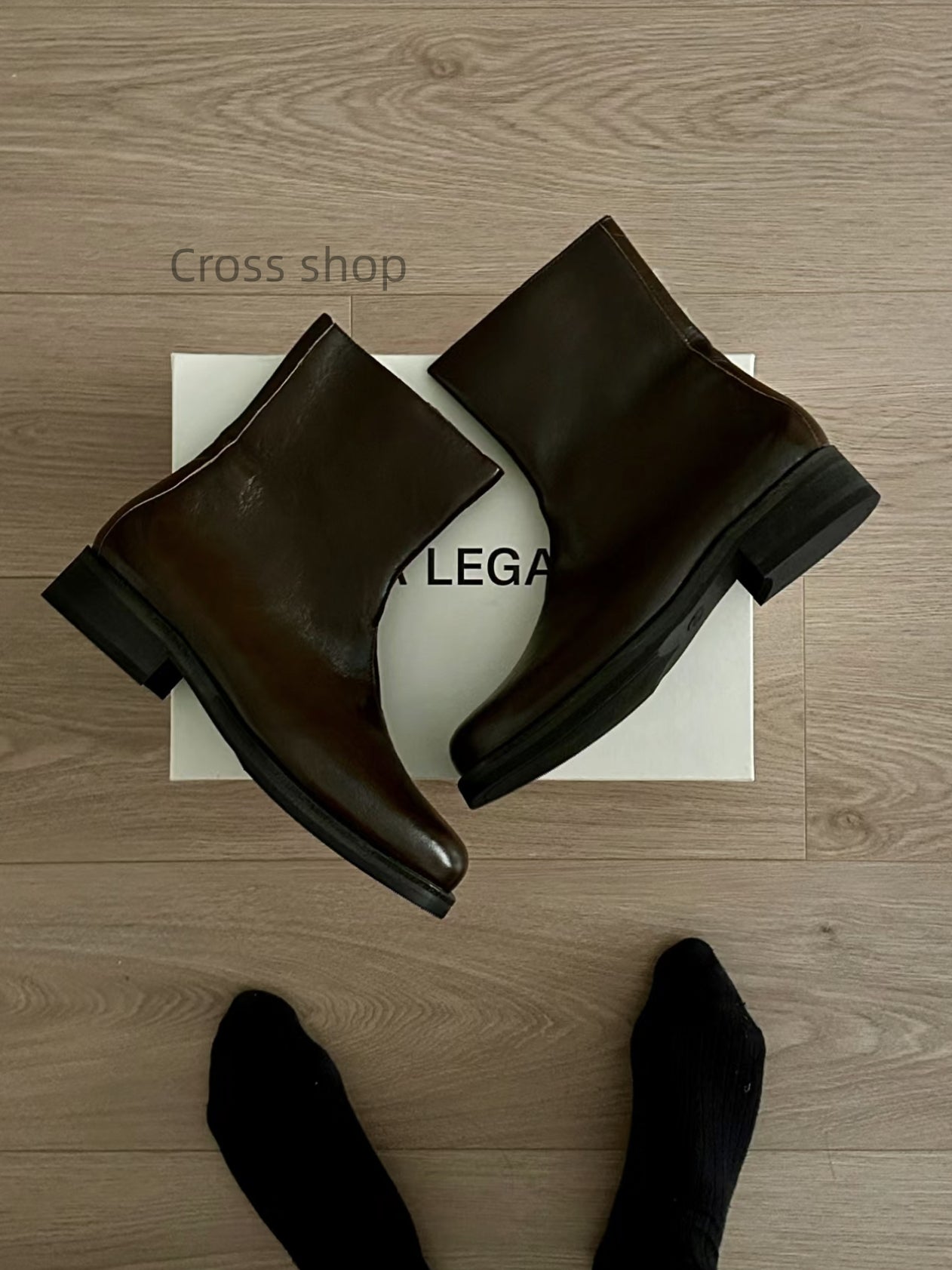 Self-made Our Legacy Brown Leather Mid-Calf Boots Minimalist High-End Chelsea