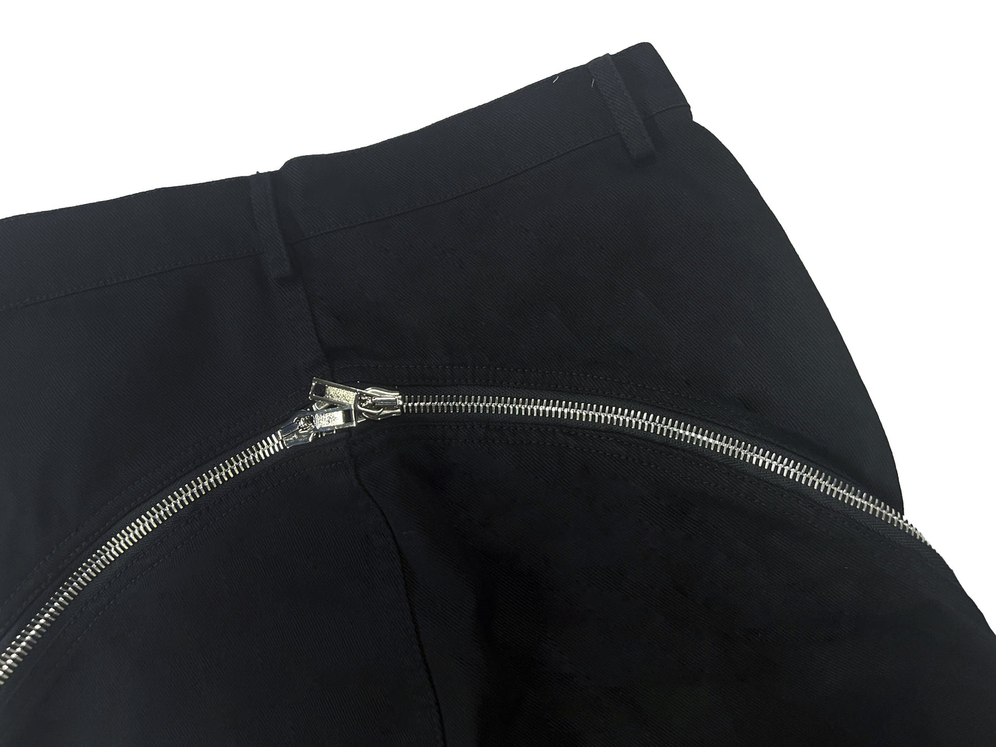 Self-made Rick Owen ACBT Dark Multi-Zip Wide-Leg Stacked Slimming Flared Denim Trousers