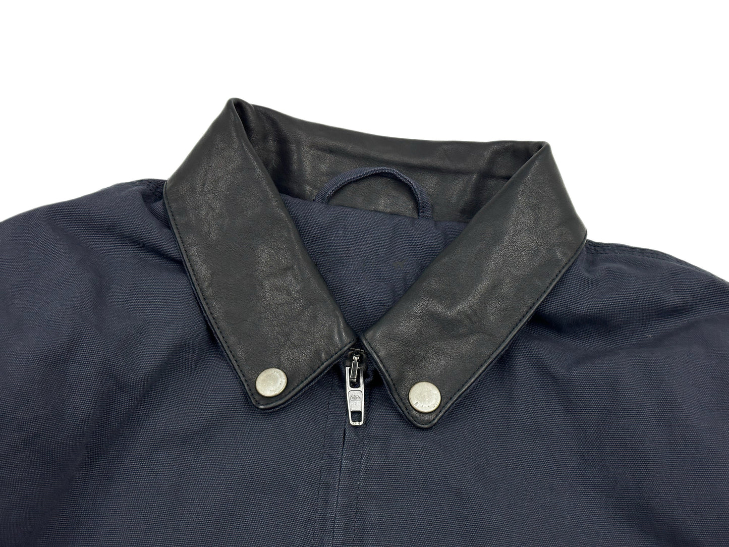 Detroit Retro Washed Leather Collar Jacket - J97 Rework Workwear Cotton Outerwear