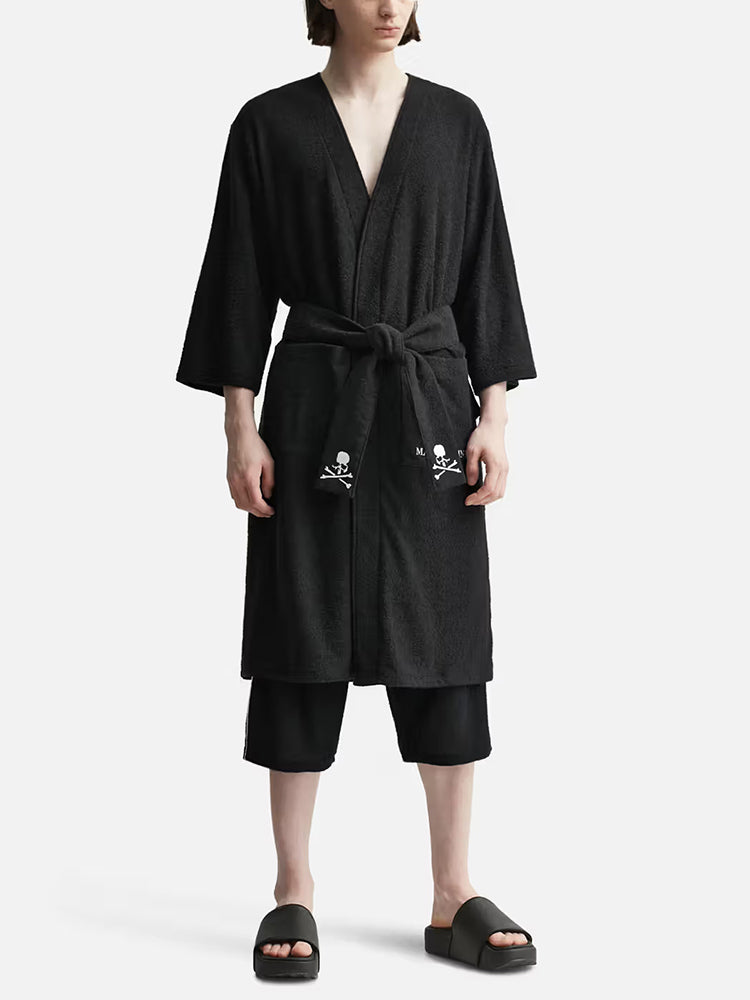 Mastermind Skull Embroidered Cotton Bathrobe - MMJ Unisex Long Absorbent Robe