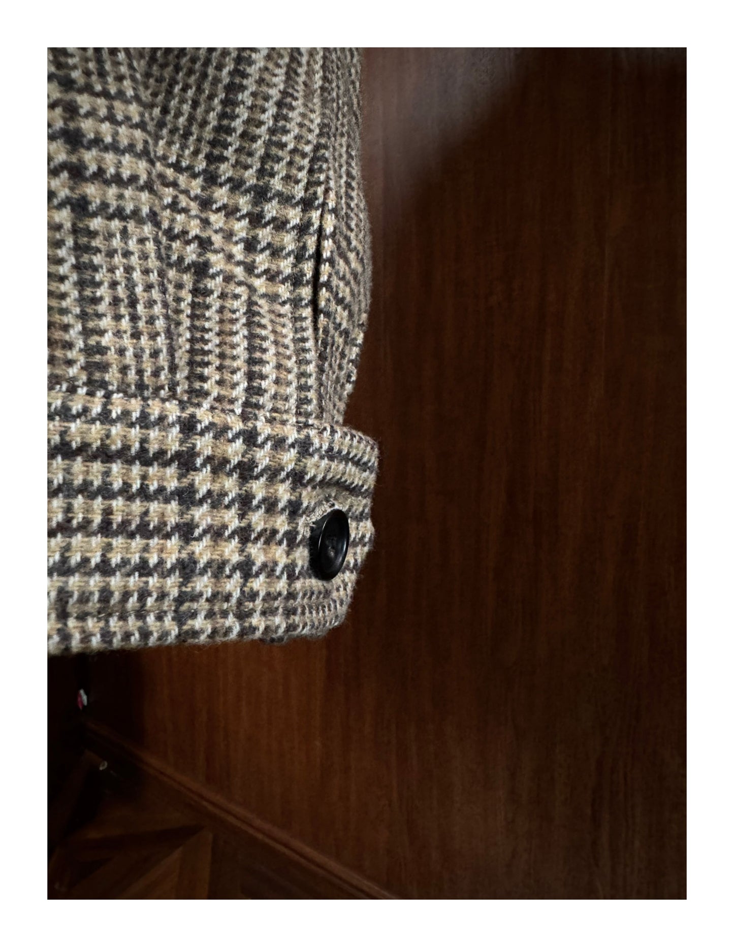 Prince of Wales Houndstooth Wool Harrington Jacket – Tailored Short Fit 48% Wool