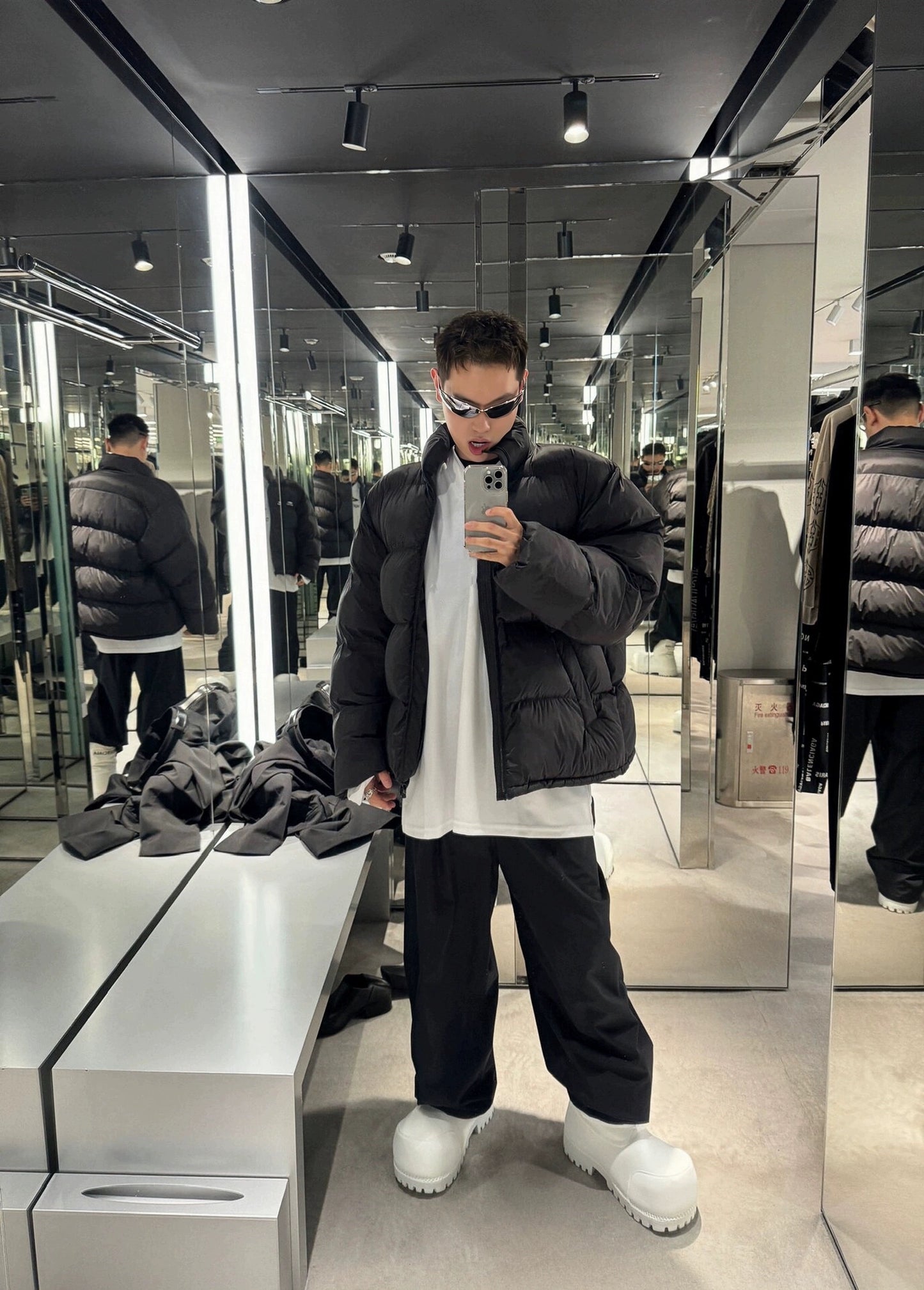 Skiwear 3M Reflective Nylon Puffer Jacket - Technical Shell Thermal Padding