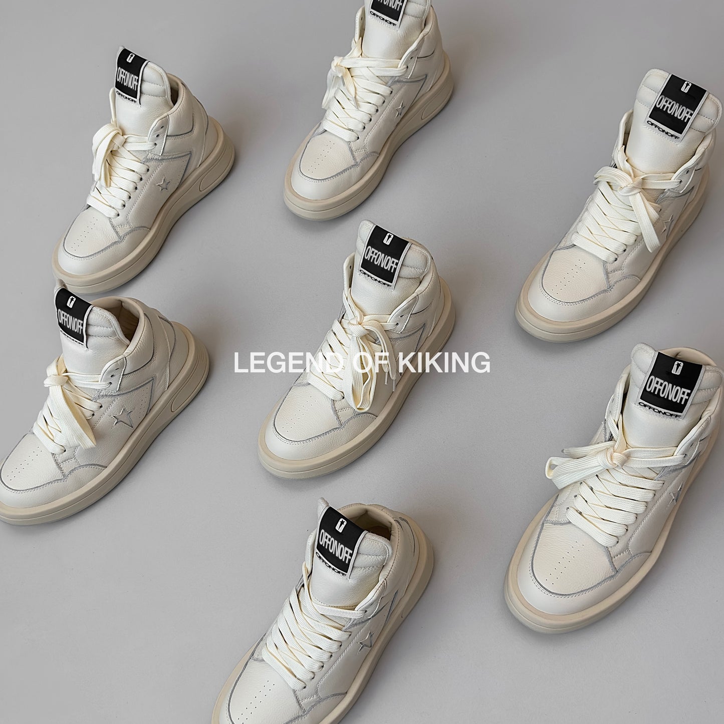 Self-made RO High-Top Leather Sneakers - Rick Owens Round-Toe Lace-Ups