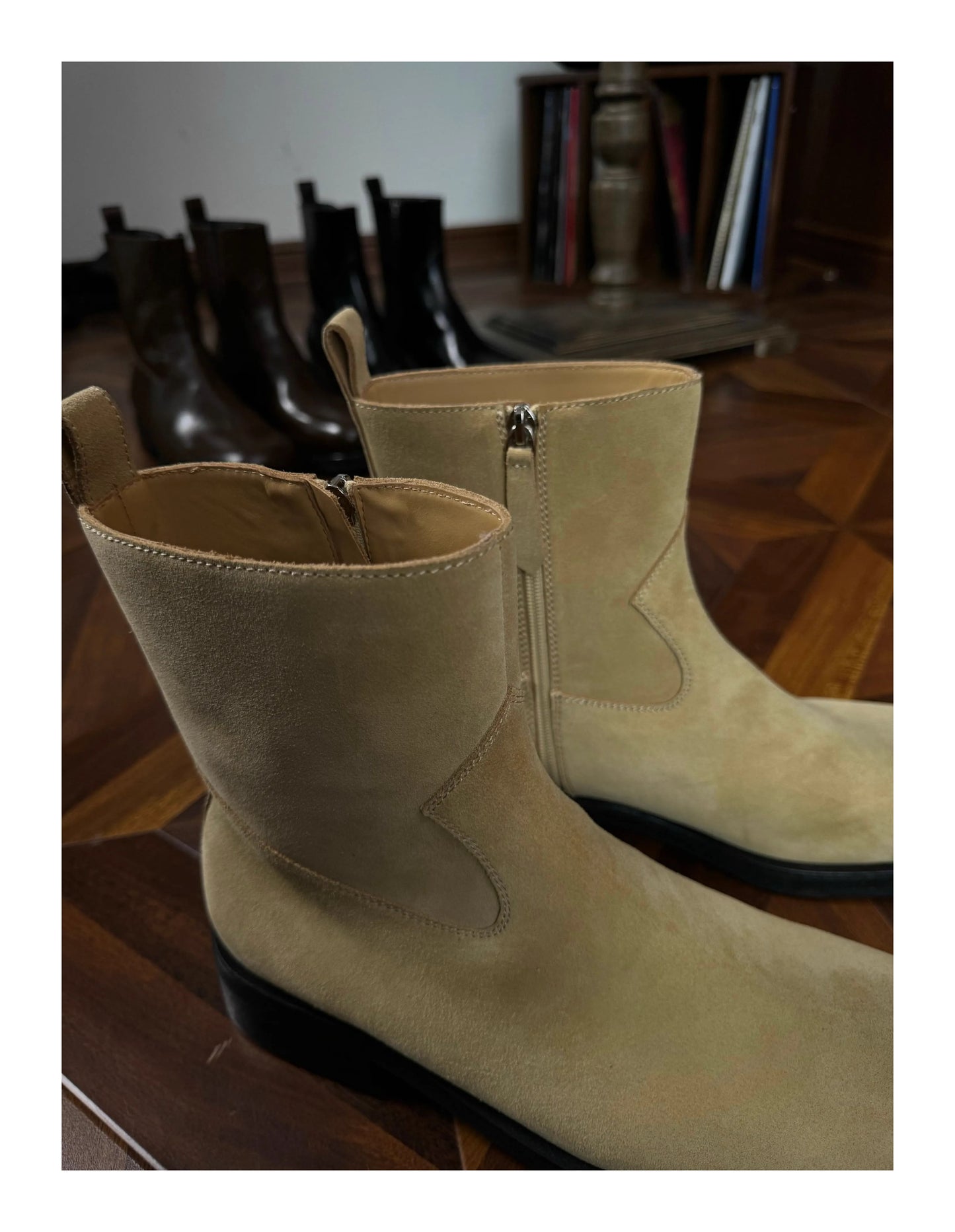 Italian Oil-Tanned Leather Western Reissue Chelsea Boots – Camion with Lambskin