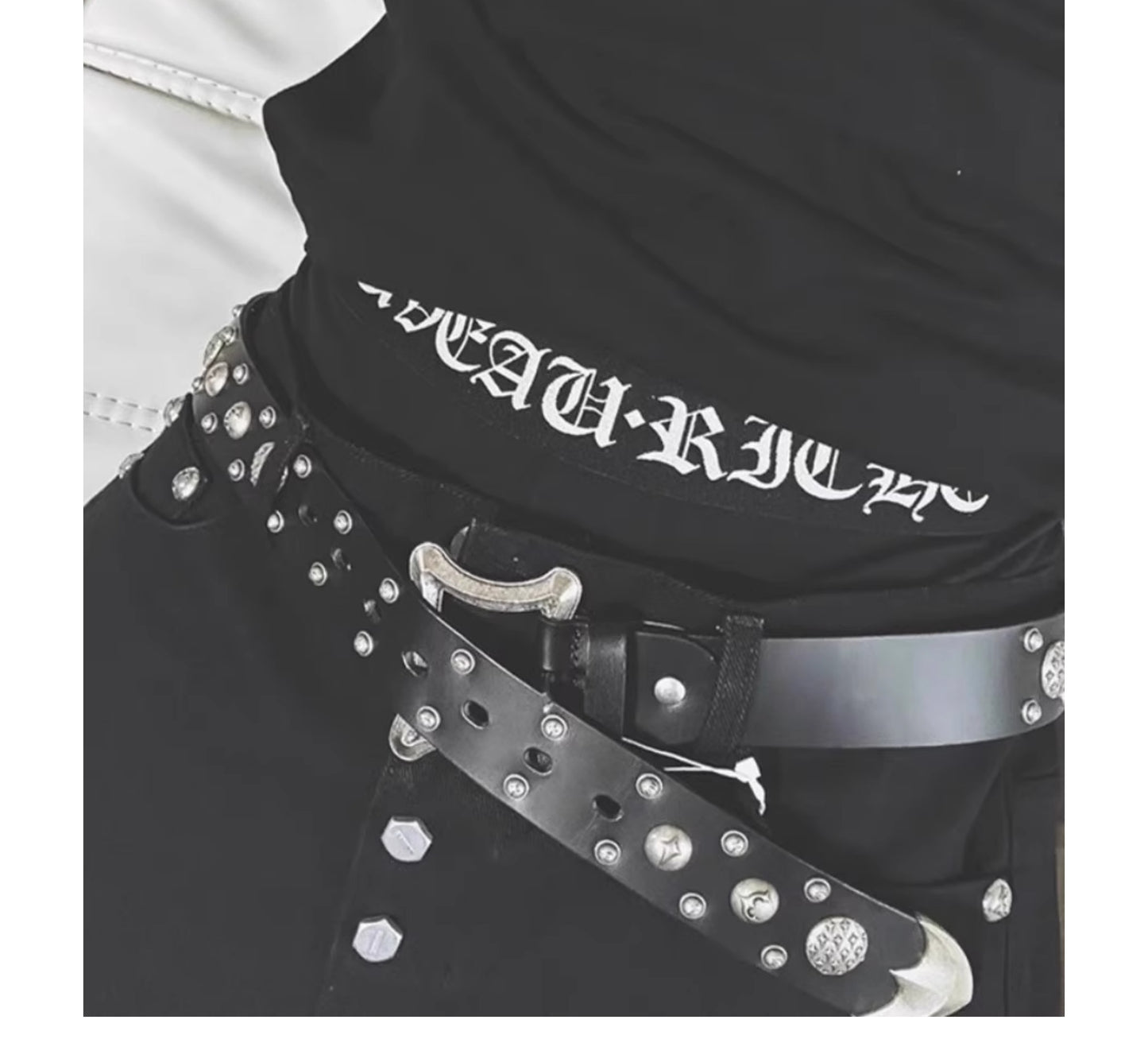 Thug Club Studded Dragon Bone Design Punk Leather Belt – Jay Park Edition