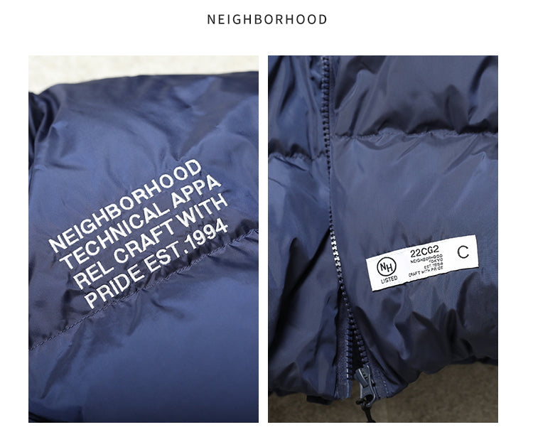 Self-made NEIGHBORHOOD Jacket Embroidered Casual Down Long-Sleeve 90% Down Coats