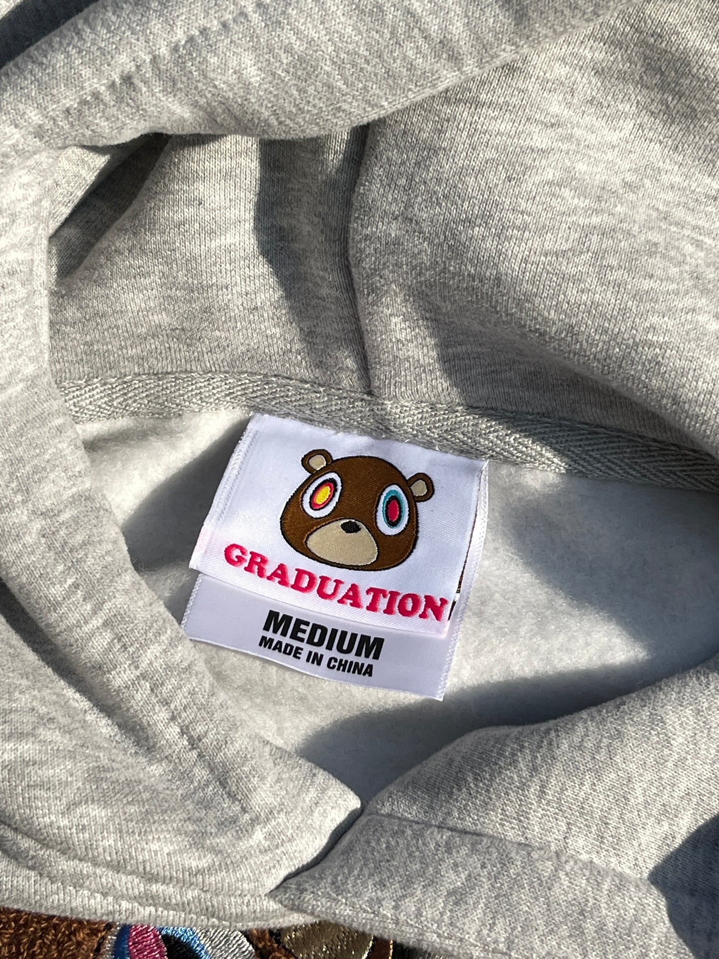 KANYE Dropout Bear Graduation Hoodie - 24FW Towel Embroidery Heavyweight