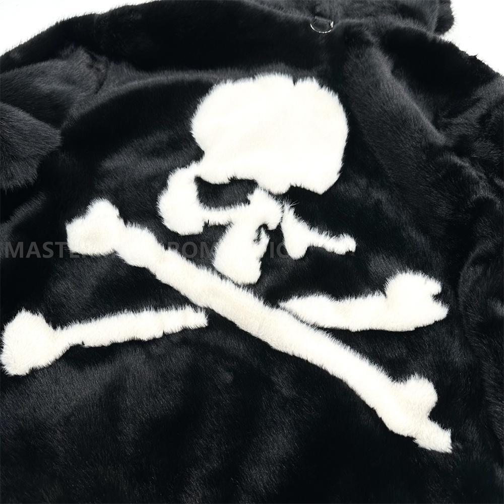 Mastermind MMJ Skull Faux Mink Fur Hoodie – Dark High-Street Black Hooded Coat