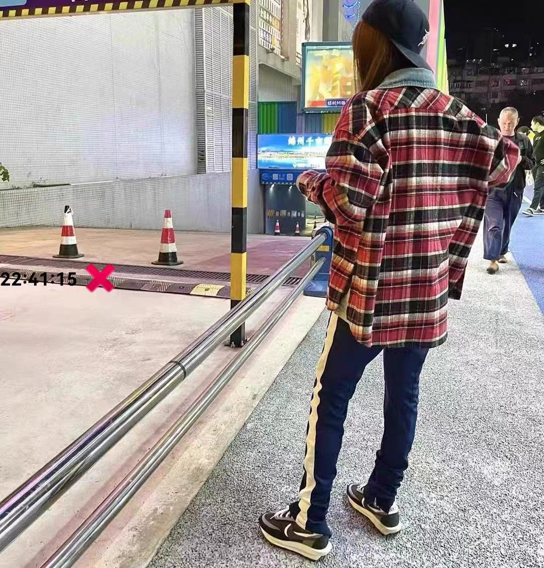 Fear of God 5th Season Wool Yellow Plaid Shirt Jacket Denim Collar Cashmere Lining