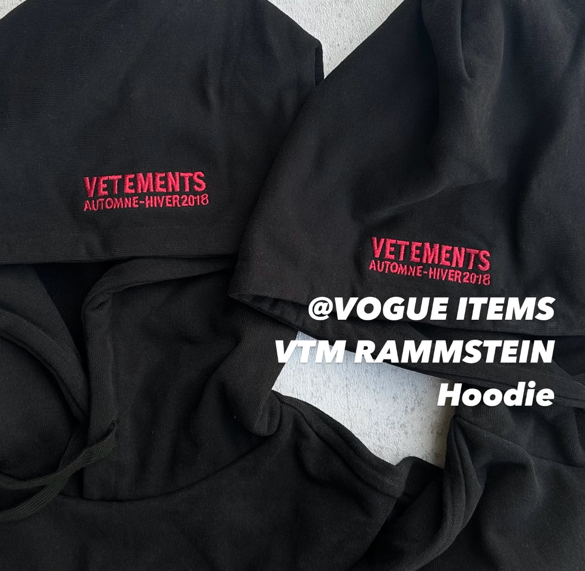 Self-made German Rammstein Vetement VTM Black Dark Punk Oversized Hoodie Jacket