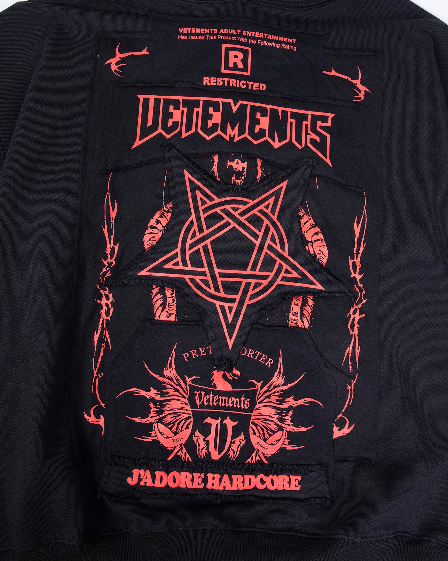 VTM Adone Hardcore Oversized Heavyweight Patch Hoodie - Playboi Carti Edition