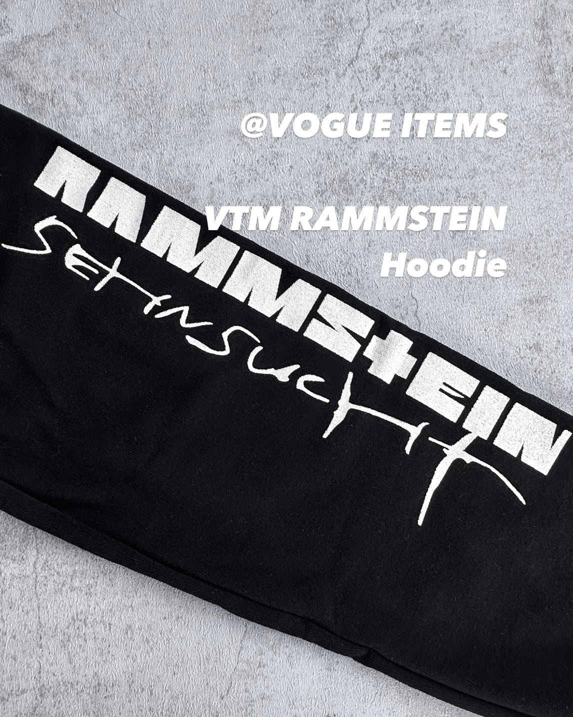 Self-made German Rammstein Vetement VTM Black Dark Punk Oversized Hoodie Jacket