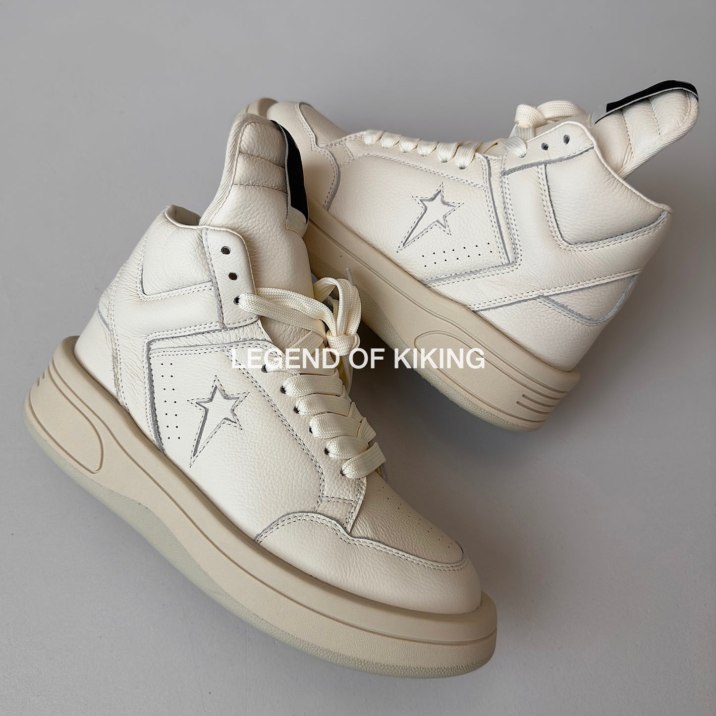 Self-made RO High-Top Leather Sneakers - Rick Owens Round-Toe Lace-Ups