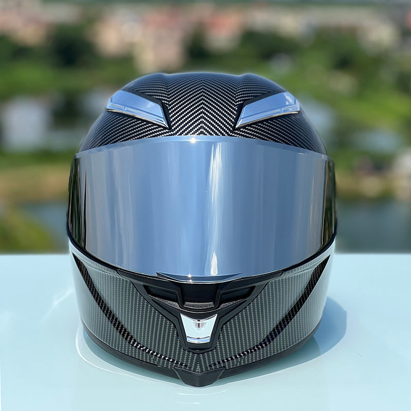 Future Serie / Carbon Fiber Pattern Plated Full Face Helmet Motorcycle All-Season DOT 3C Approve