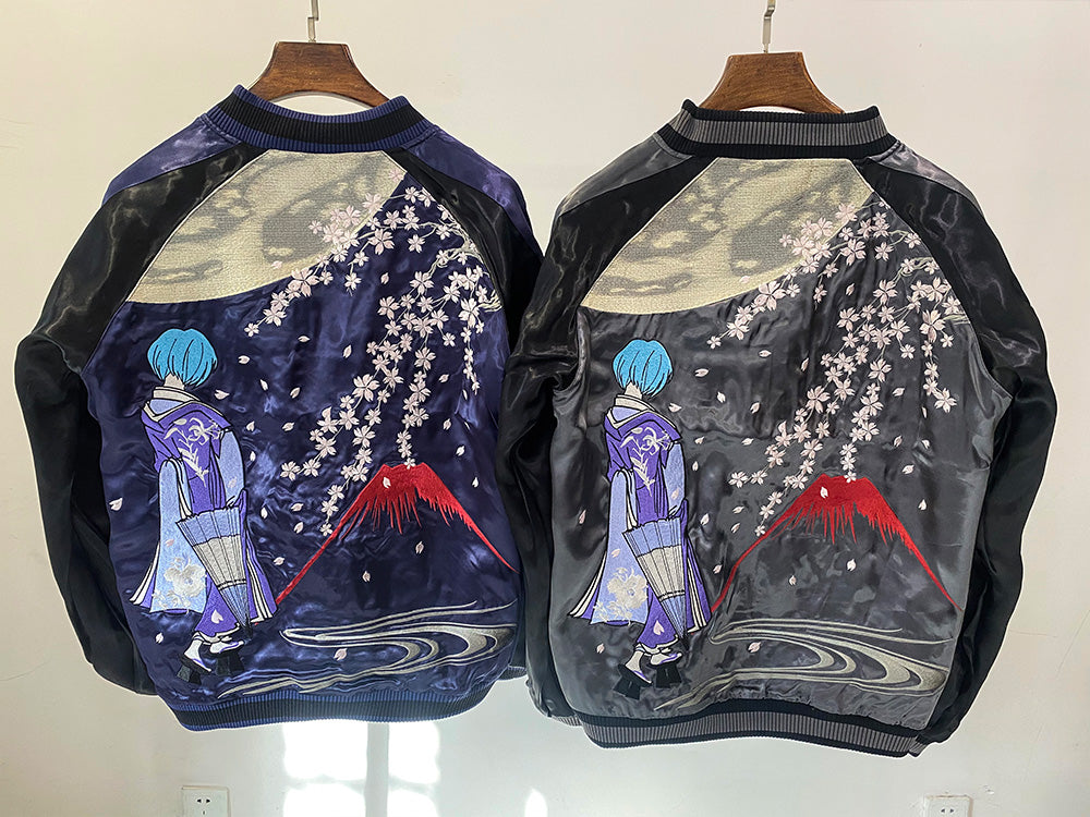 EVA Collaboration Rei Ayanami & Kaworu Nagisa Yokosuka Embroidered Reversible Jacket