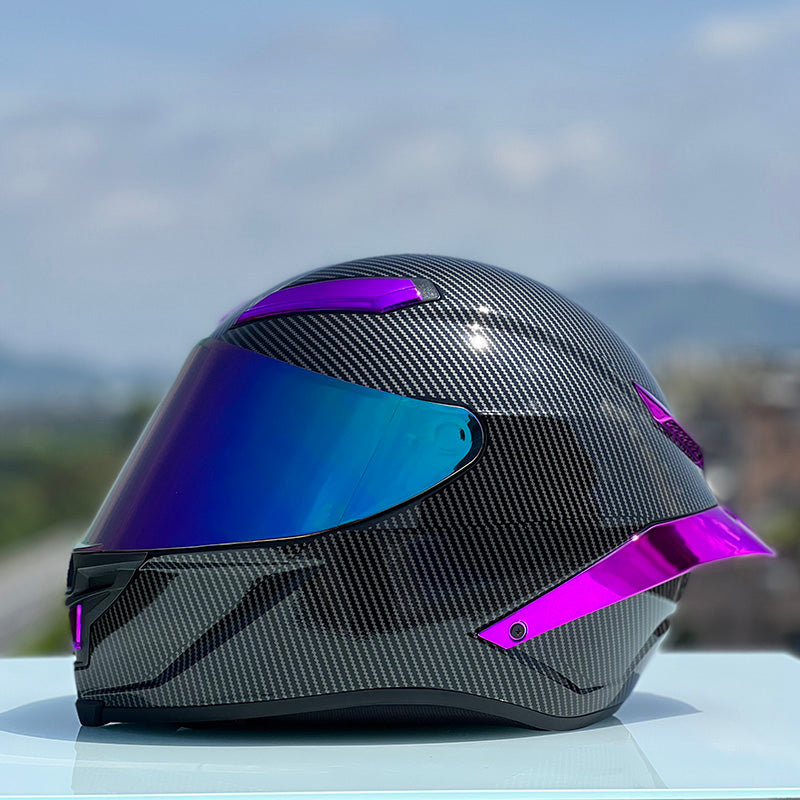 Future Serie / Carbon Fiber Pattern Plated Full Face Helmet Motorcycle All-Season DOT 3C Approve