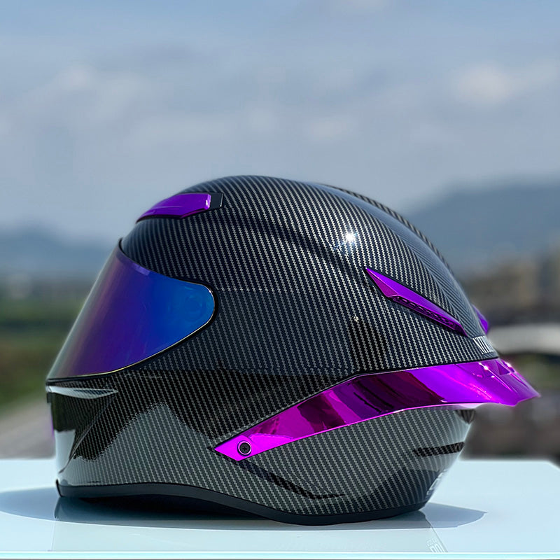 Future Serie / Carbon Fiber Pattern Plated Full Face Helmet Motorcycle All-Season DOT 3C Approve