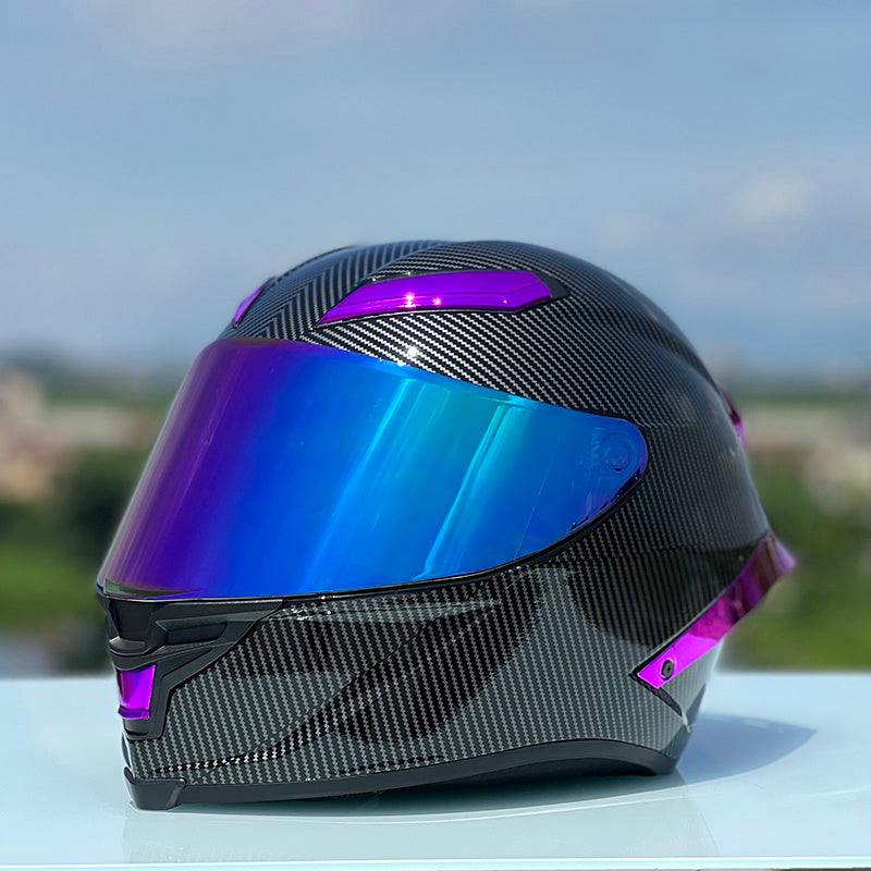 Future Serie / Carbon Fiber Pattern Plated Full Face Helmet Motorcycle All-Season DOT 3C Approve