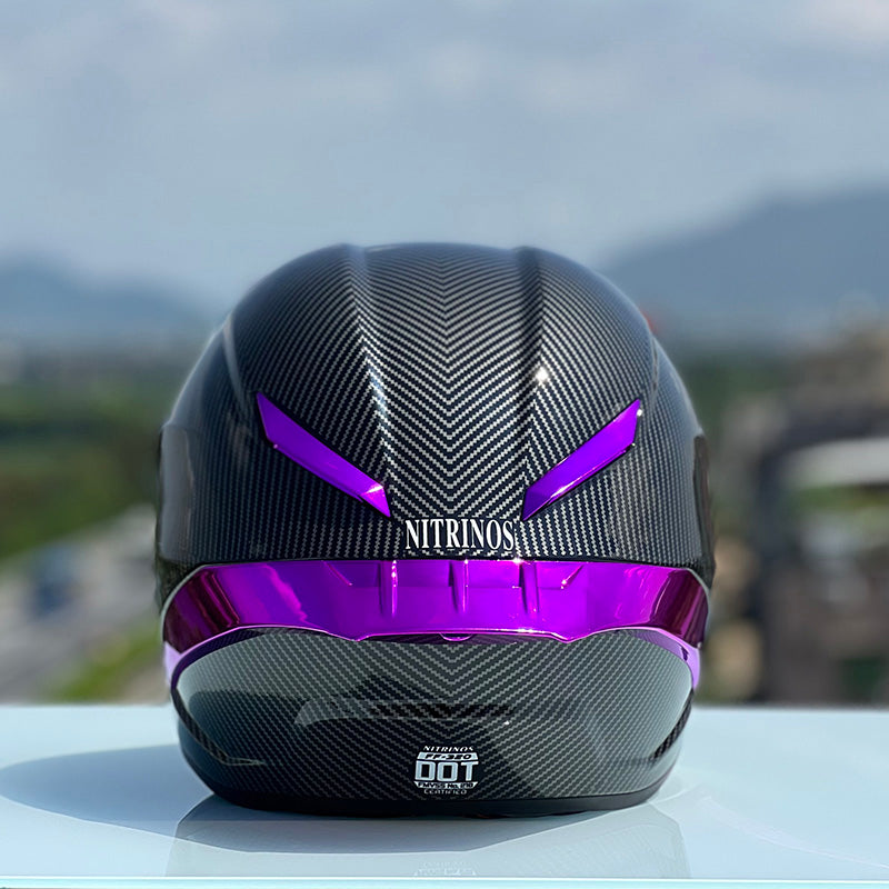 Future Serie / Carbon Fiber Pattern Plated Full Face Helmet Motorcycle All-Season DOT 3C Approve