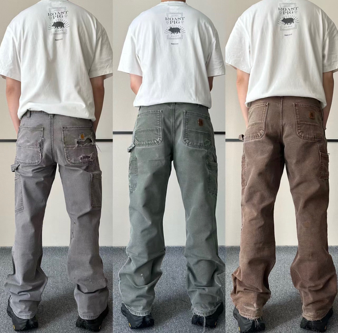 Heavyweight B136/B01/B11 Straight-Leg Pants Pocketed Workwear Carpenter Trousers