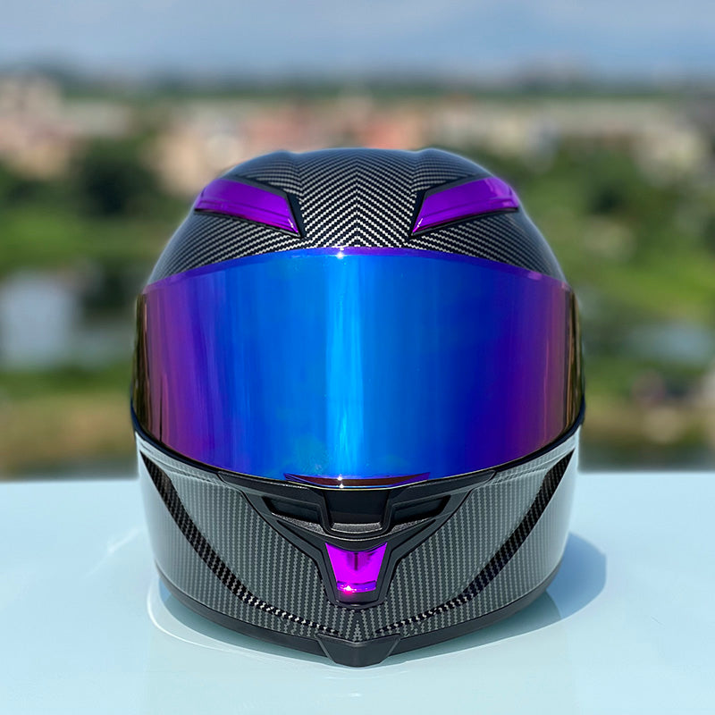 Future Serie / Carbon Fiber Pattern Plated Full Face Helmet Motorcycle All-Season DOT 3C Approve