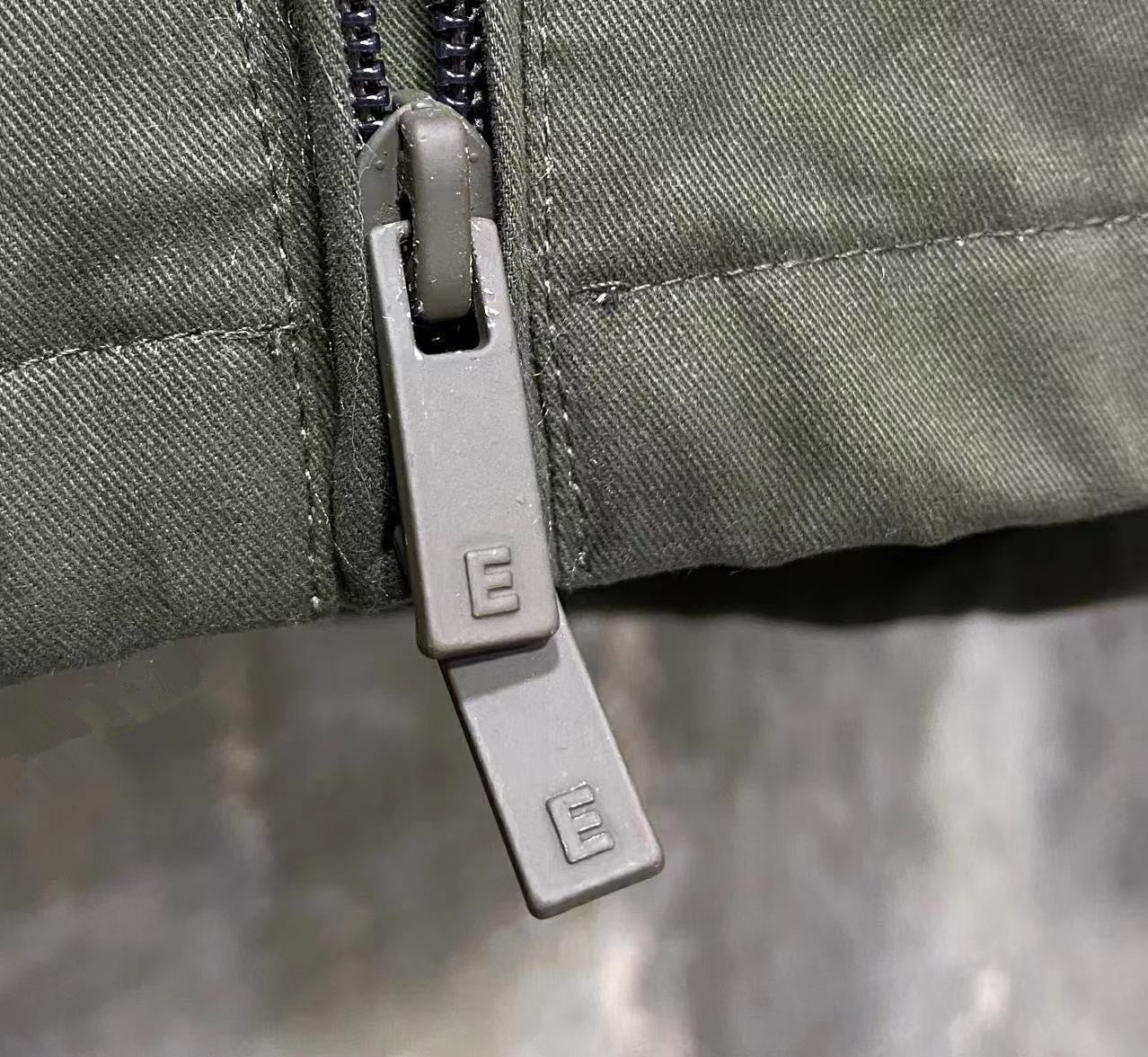 Self-made FOG Essentials Down Jacket Fear of God Zip-Up Hooded Puffer Coat