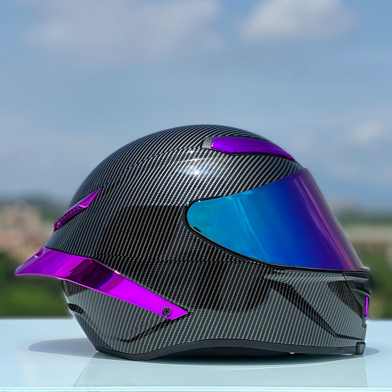 Future Serie / Carbon Fiber Pattern Plated Full Face Helmet Motorcycle All-Season DOT 3C Approve