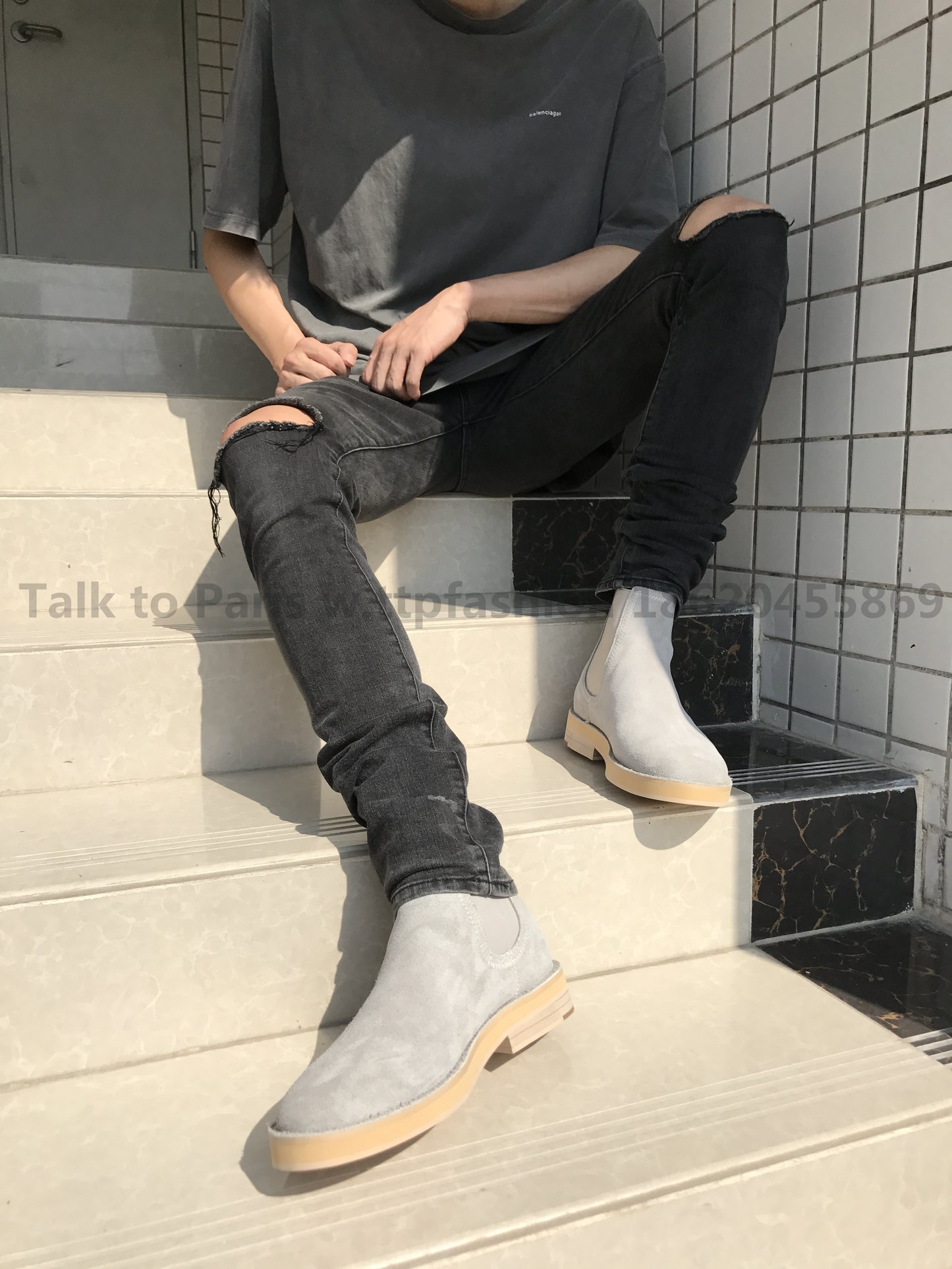 Correct Vers Fear of God Chelsea FOG Kanye Season 6 Yeezy High-Top Leather Boots