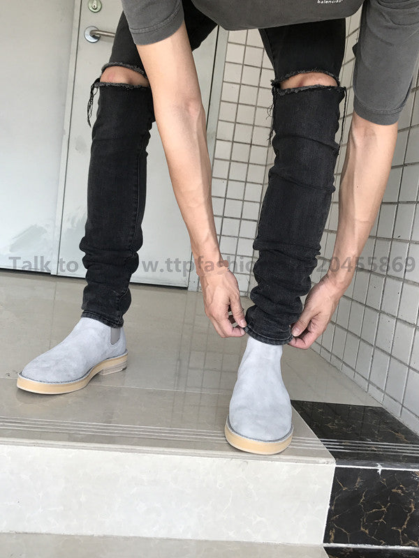 Correct Vers Fear of God Chelsea FOG Kanye Season 6 Yeezy High-Top Leather Boots