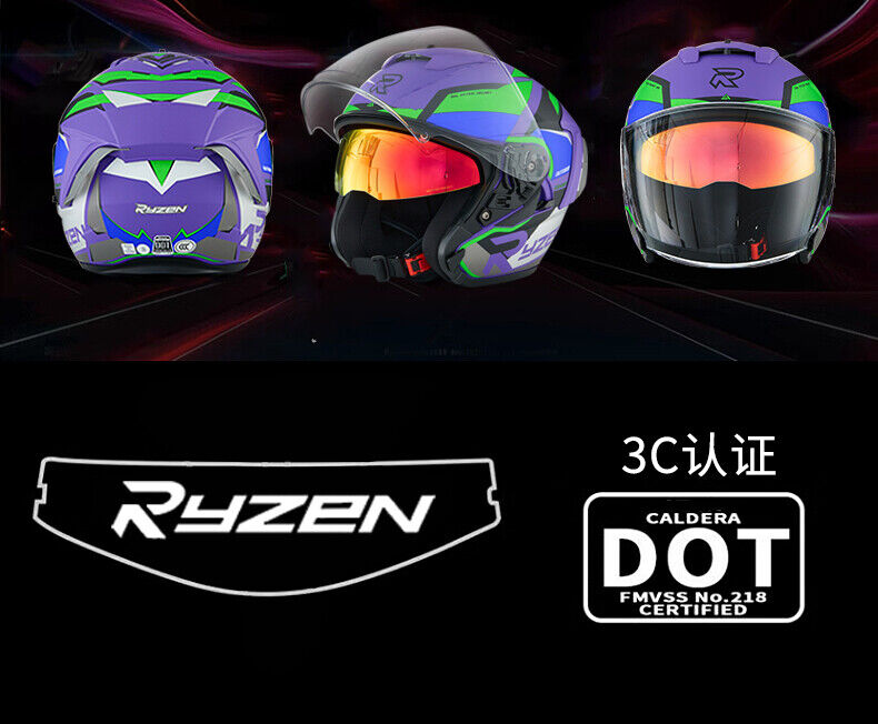 EVA EVANGELION-01 / Ryzen 3C DOT 3/4 Bluetooth / Motorcycle Helmet Dual Visors