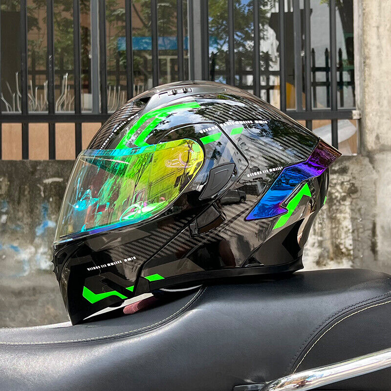 Kingdom 3C DOT Full Face Dual Visors Flip-up Unisex Bluetooth Motorcycle Helmet