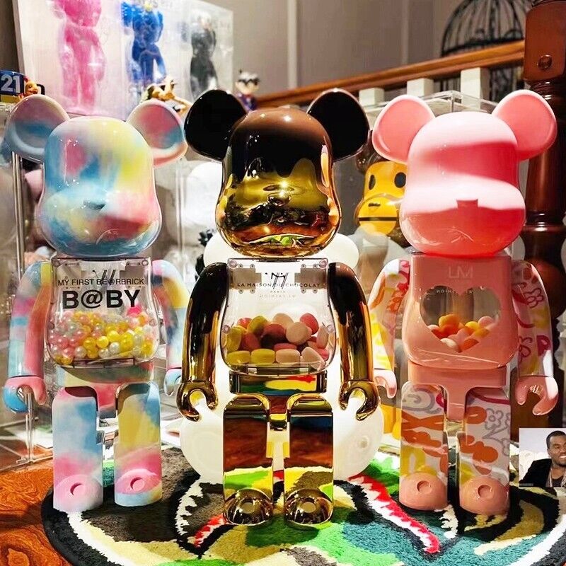 Bearbrick Violent Bear Plated Building Block Bear Valentine Collectible Figurine