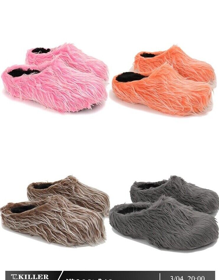 [TZ Killer] Plush Tassel Colorful Commuting Elevated Slippers Slip-On Shoes