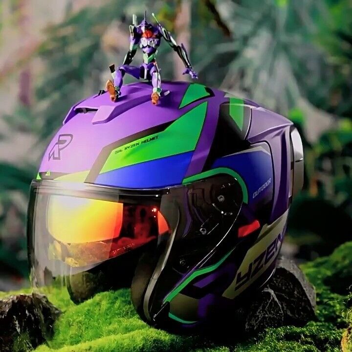 EVA EVANGELION-01 / Ryzen 3C DOT 3/4 Bluetooth / Motorcycle Helmet Dual Visors