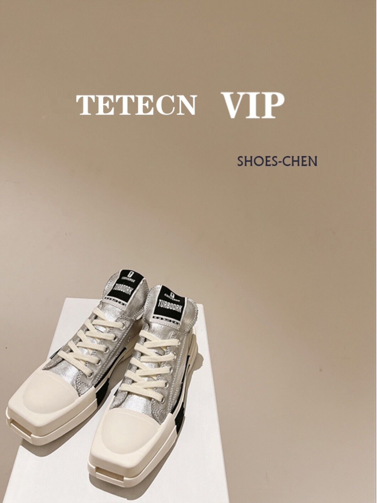 TETEVIP/R Round Square-Toe Casual Canvas Board Shoes Thick Sole Low-Cut Sneakers