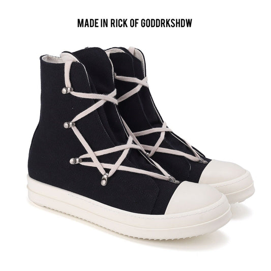 Self-Made ROG Pentagram Rick Owens DRKSHDW Sub-line High-top Canvas Gothic Shoes