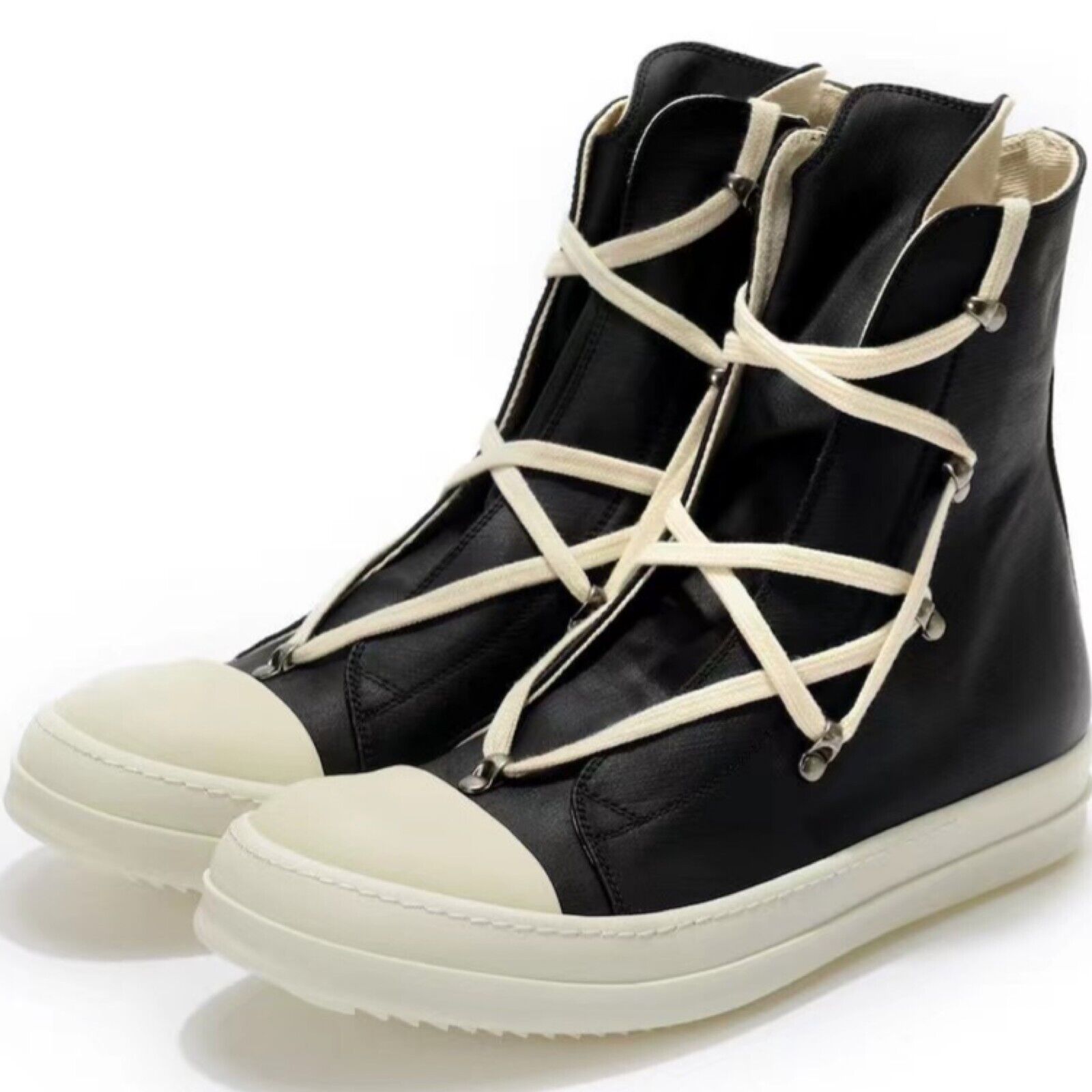 Self-Made ROG Pentagram Rick Owens DRKSHDW Sub-line High-top Canvas Gothic Shoes