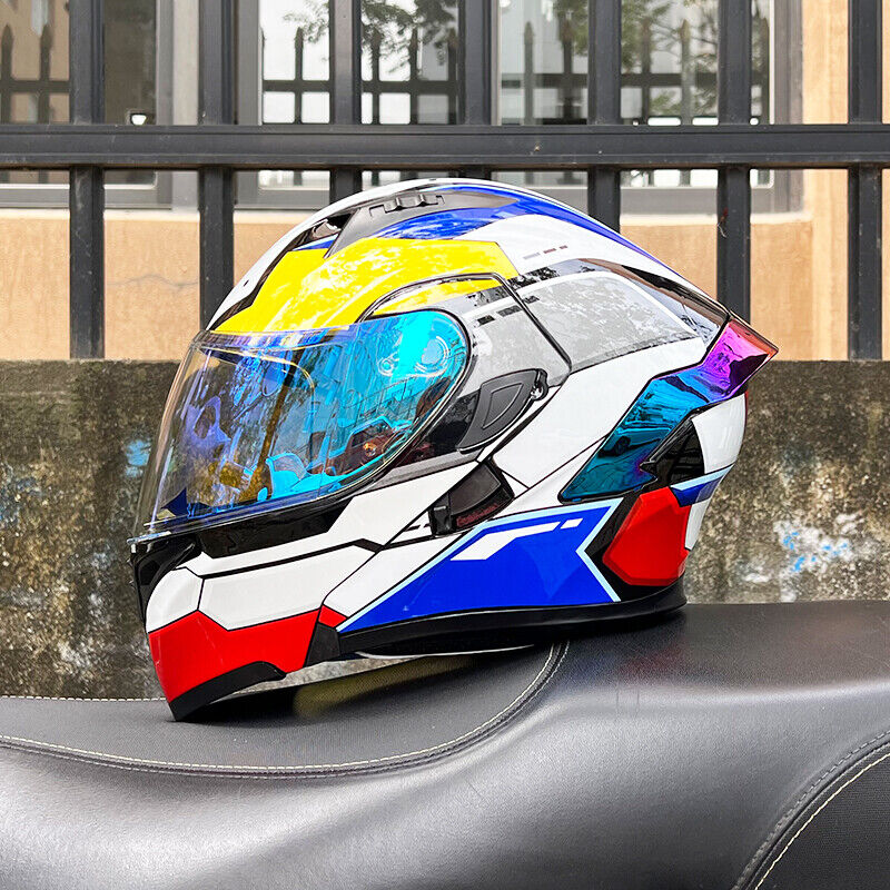 Kingdom 3C DOT Full Face Dual Visors Flip-up Unisex Bluetooth Motorcycle Helmet