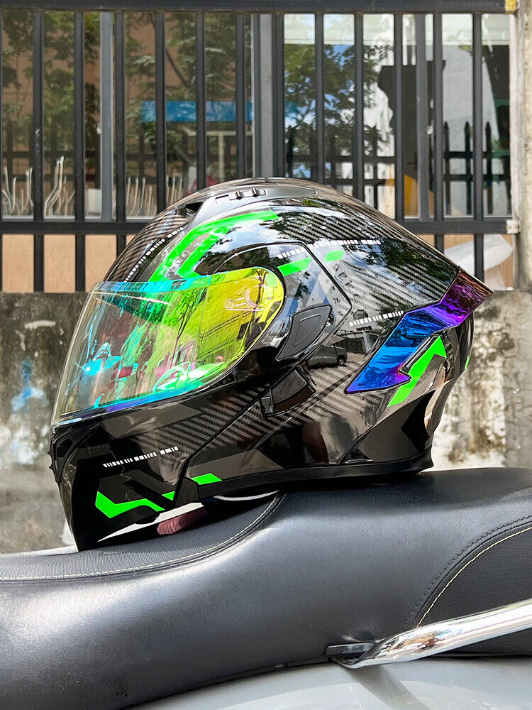 Kingdom 3C DOT Full Face Dual Visors Flip-up Unisex Bluetooth Motorcycle Helmet