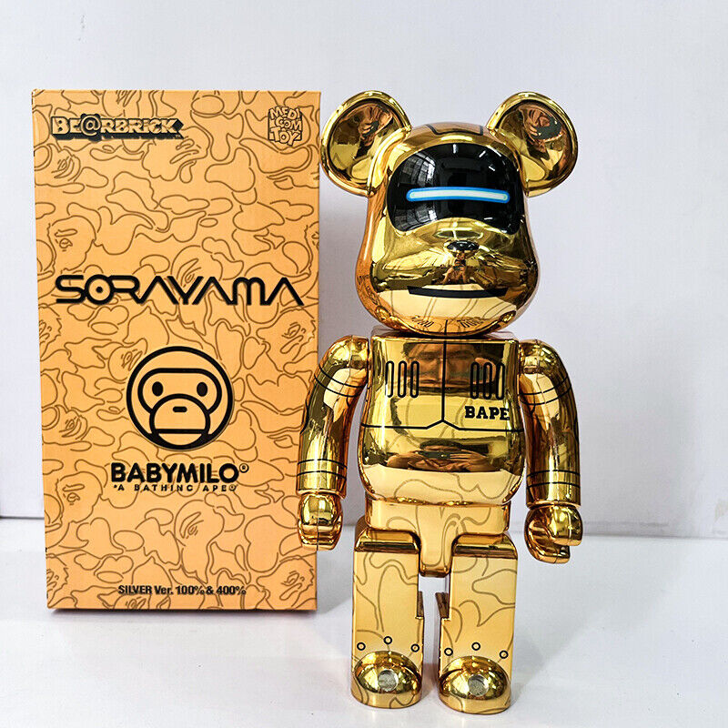 Bearbrick 400% Violent Bear x Tom&Jerry Plated Building Block Bear Figurine Gift