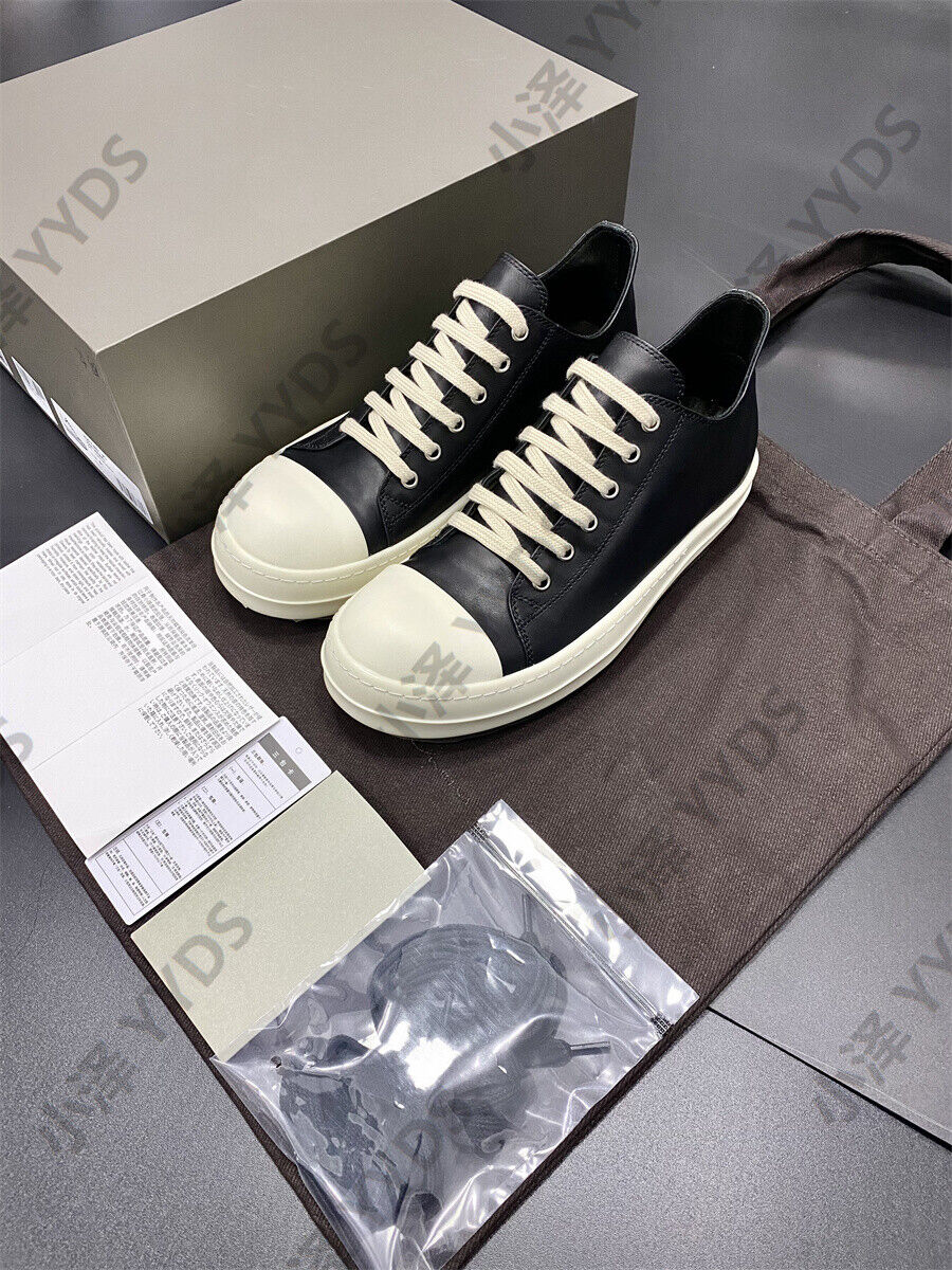 RO 23SS Leather Milk Fragrance Sole Dark High Street Low-Top Shoes RICK OWENS