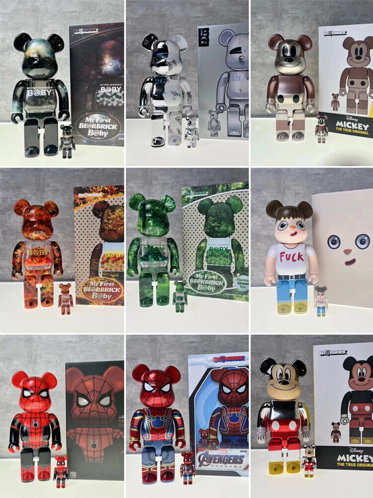 BE@RBRICK 400% Violent Bear X Mickey FRAGMENT  : Plated Building Block/Figure