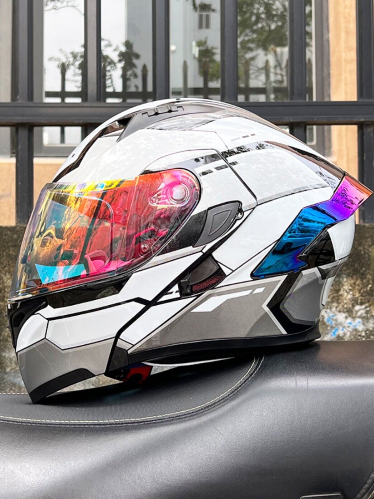 Dark-Knight / 3C DOT Full Face Dual Visors Unisex /Bluetooth Motorcycle Helmet