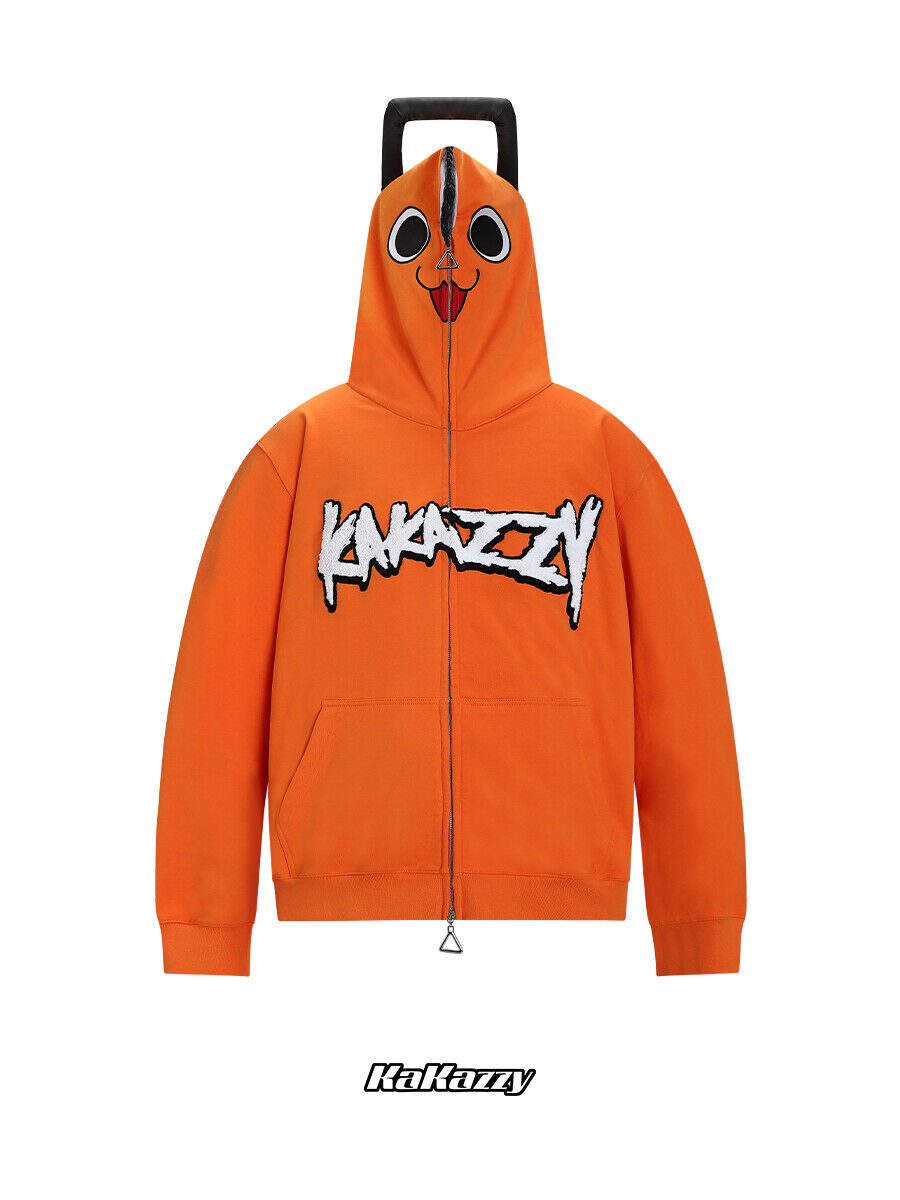 Kakazzy Chainsaw Man Bochita Zip Hoodie: Heavyweight Cotton Unisex Outerwear