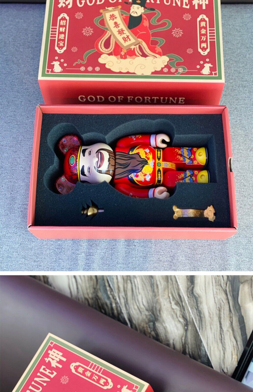 BE@RBRICK 400% Plated Building Block Violent Lucky Bear Fortune God Figure Gift