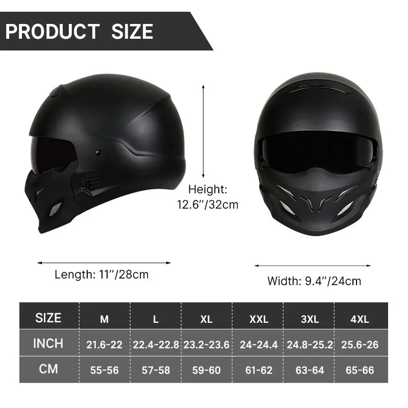 Battle Scorpion Motorcycle Full Face Helmet Harley Cruiser Bike Class A 3C DOT